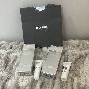 La Prairie Luxury Skincare Set w white caviar serum and face cream gift bag New